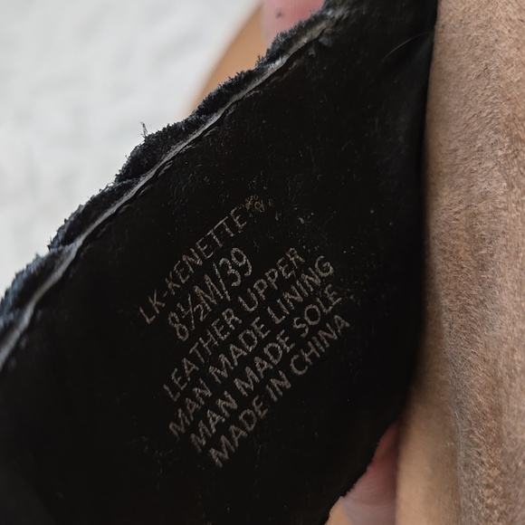 Lucky Brand Kenette Black and Tan Wedge Sandals Summer Shoes - Picture 8 of 11